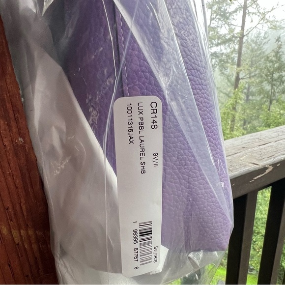 COACH Shoulder/Crossbody Purse Purple Pebble Leather w Silver Hardware NEW! - Picture 4 of 12